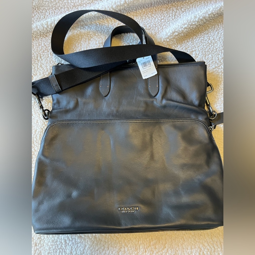 Coach Leather Foldover Crossbody Messenger - Picture 1 of 4